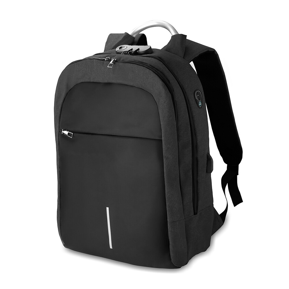 Mochila Notebook 15.6” Saída USB Cadeado Engate para Mala Preta