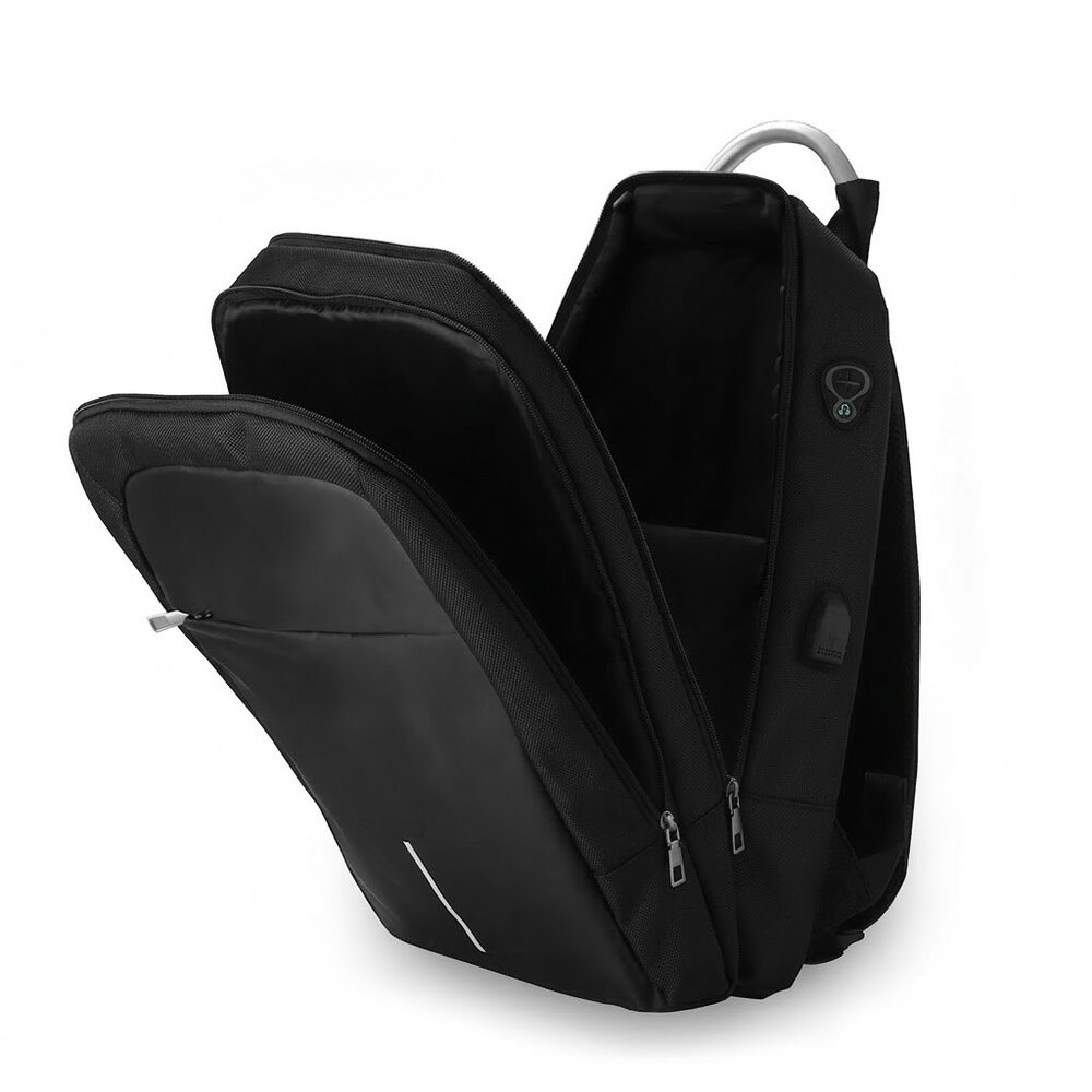 Mochila Notebook 15.6” Saída USB Cadeado Engate para Mala Preta