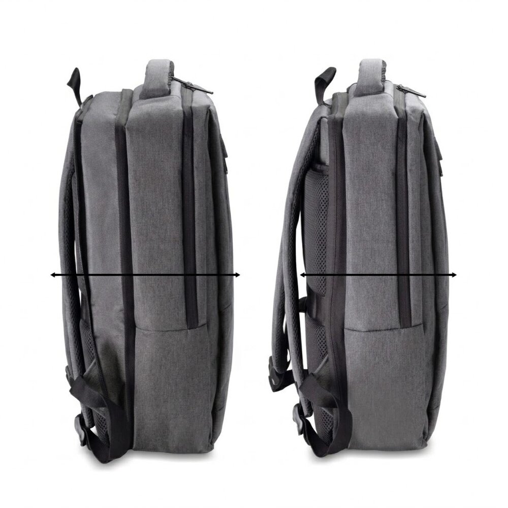 Mochila Notebook 15.6” Expansível 20-27L USB Engate de Mala Grafite