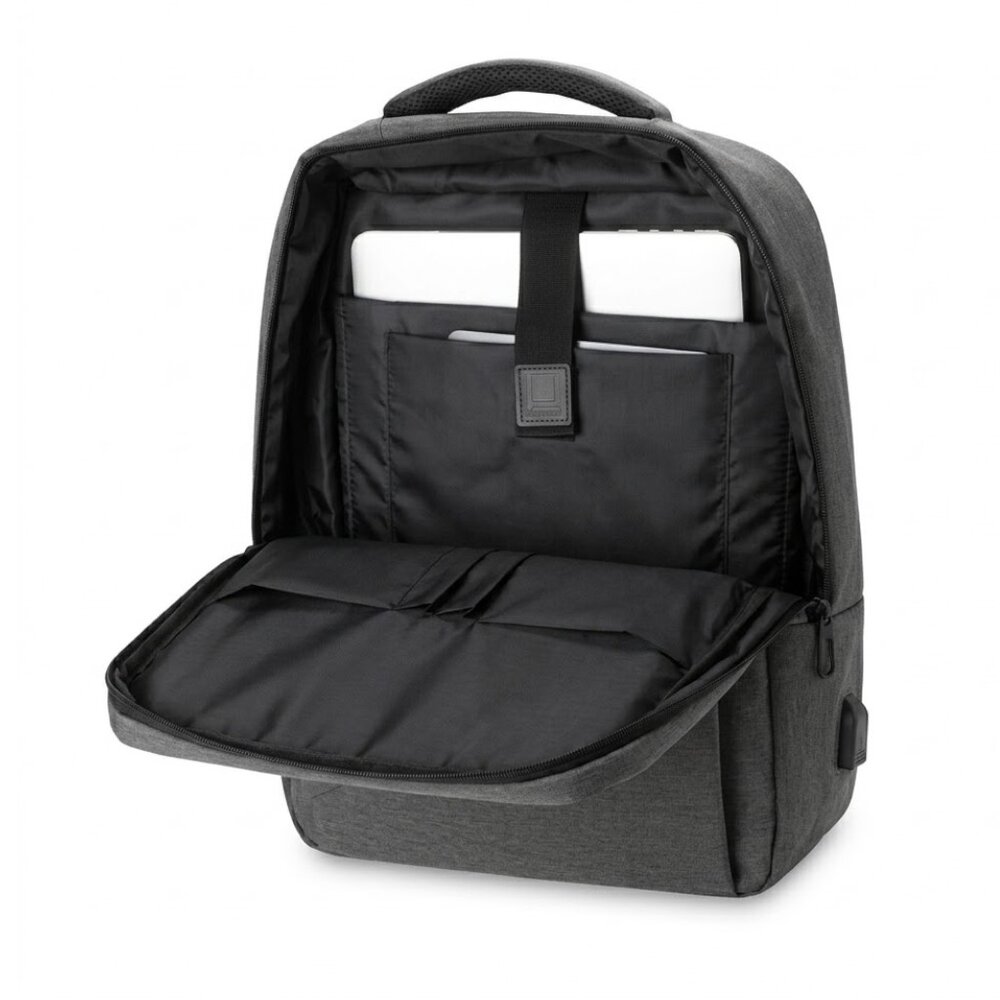 Mochila Notebook 15.6” Expansível 20-27L USB Engate de Mala Grafite