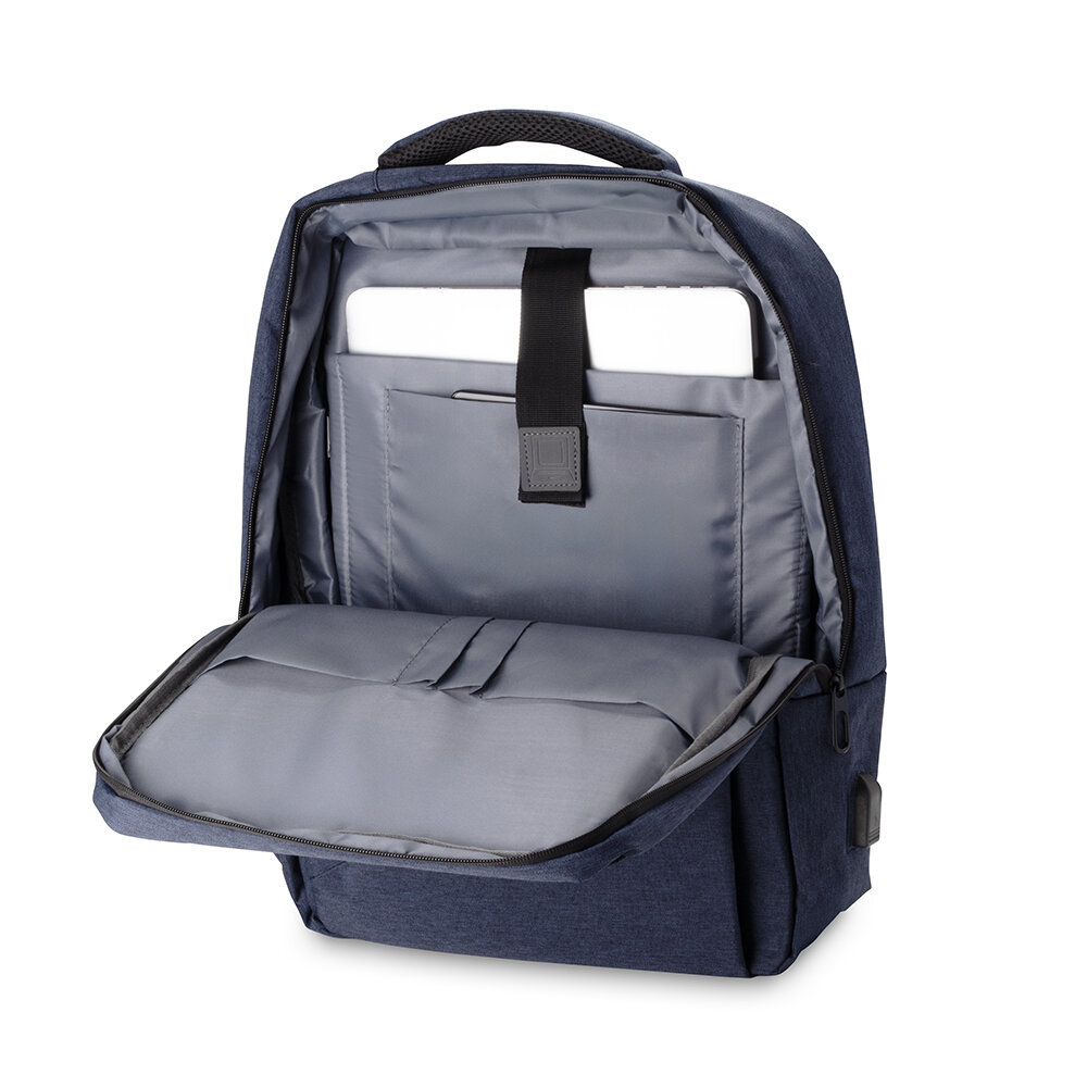 Mochila Notebook 15.6” Expansível 20-27L USB Engate de Mala Azul
