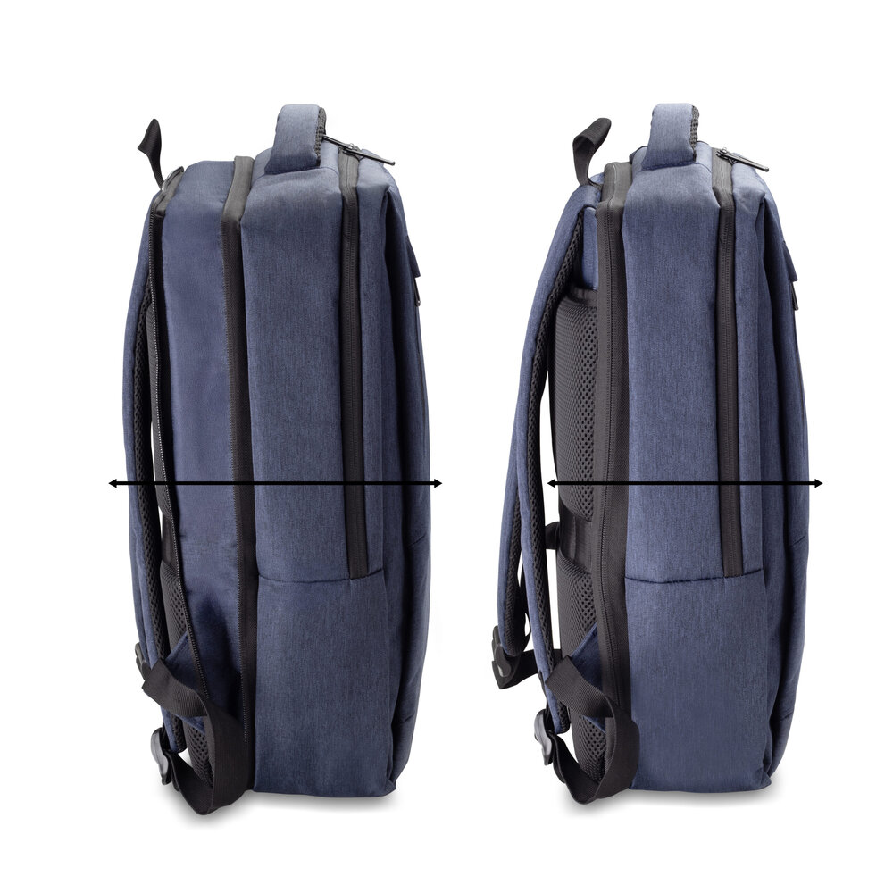 Mochila Notebook 15.6” Expansível 20-27L USB Engate de Mala Azul