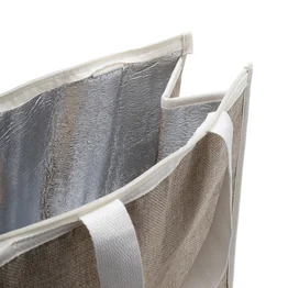 Bolsa Térmica 18L Interior em Alumínio Juta Sintética Grande Espaçosa
