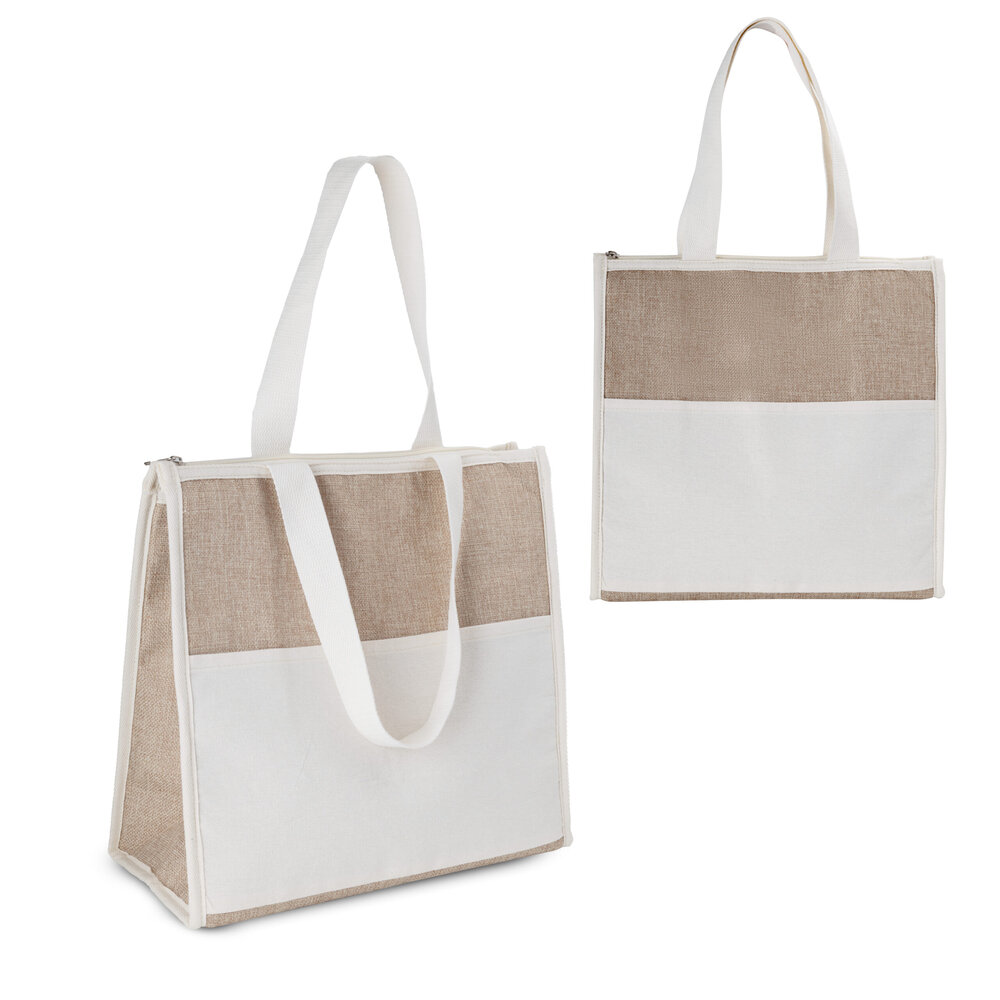 Bolsa Térmica 18L Interior em Alumínio Juta Sintética Grande Espaçosa