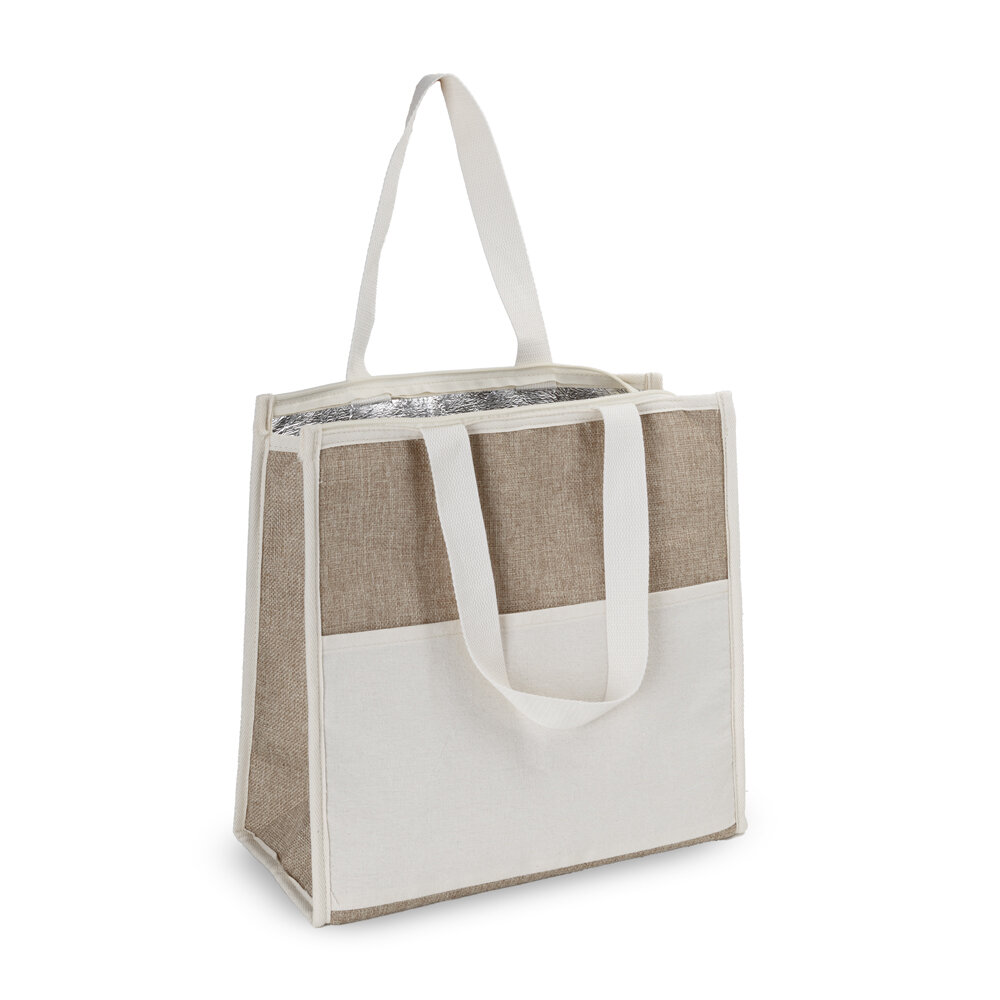 Bolsa Térmica 18L Interior em Alumínio Juta Sintética Grande Espaçosa