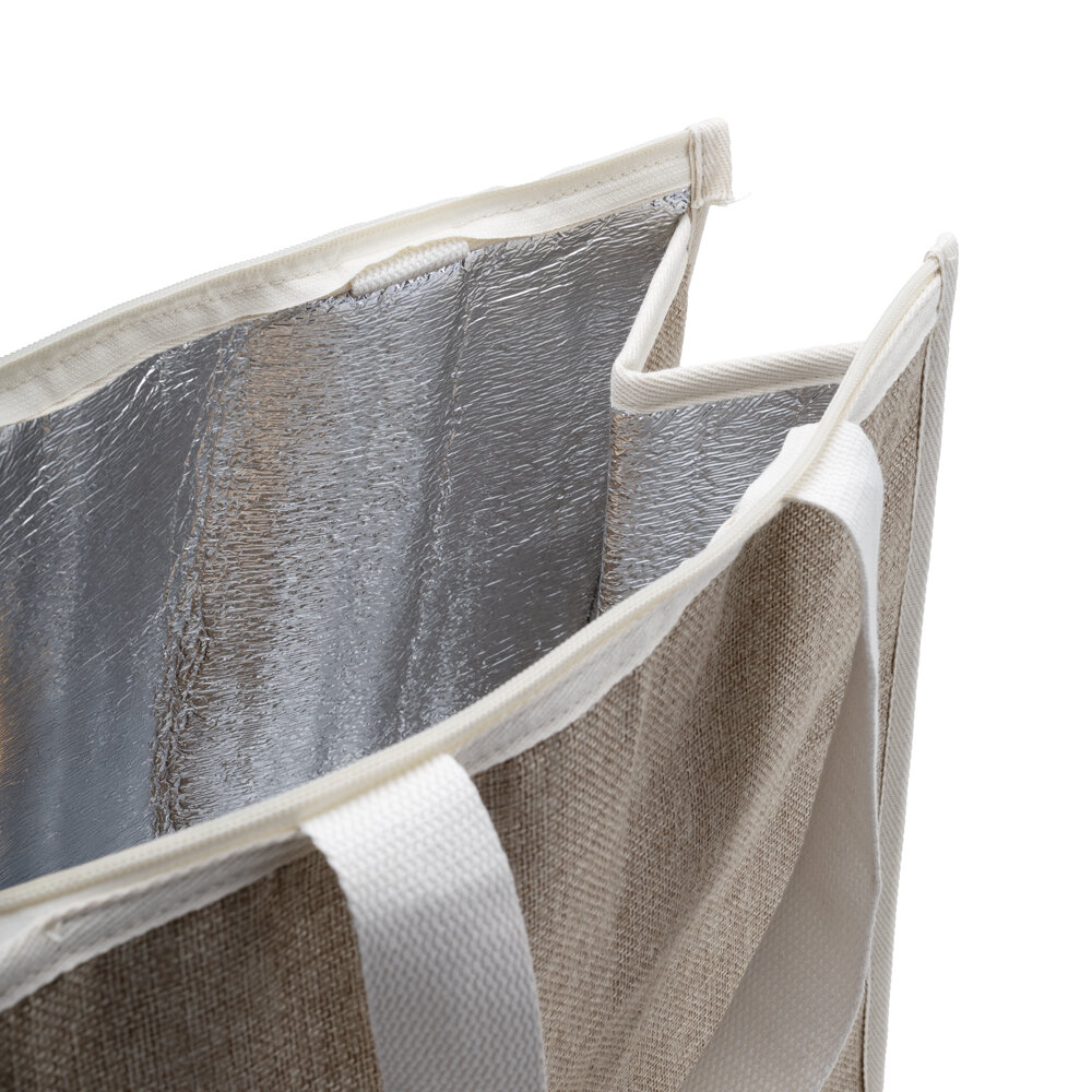 Bolsa Térmica 18L Interior em Alumínio Juta Sintética Grande Espaçosa
