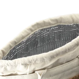 Bolsa Térmica 4,8L Algodão e Cortiça com Bolso Fechamento por Cordão