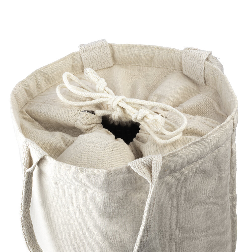 Bolsa Térmica 4,8L Algodão e Cortiça com Bolso Fechamento por Cordão