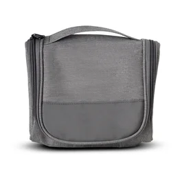 Necessaire 1,7L Zíper Compartimentos Cinza Dia a Dia Compacta