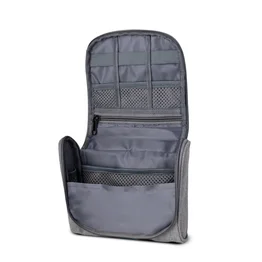 Necessaire 1,7L Zíper Compartimentos Cinza Dia a Dia Compacta