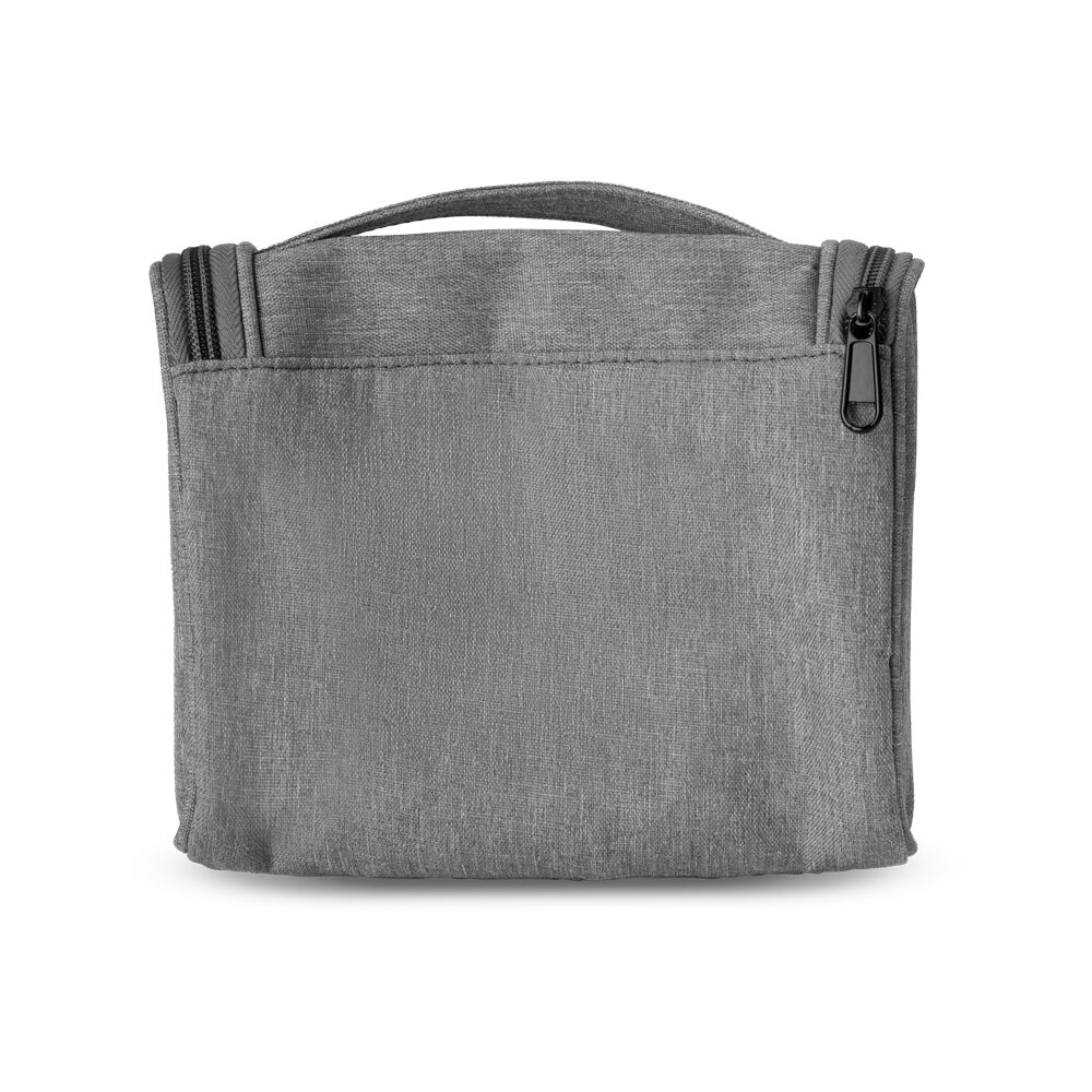 Necessaire 1,7L Zíper Compartimentos Cinza Dia a Dia Compacta