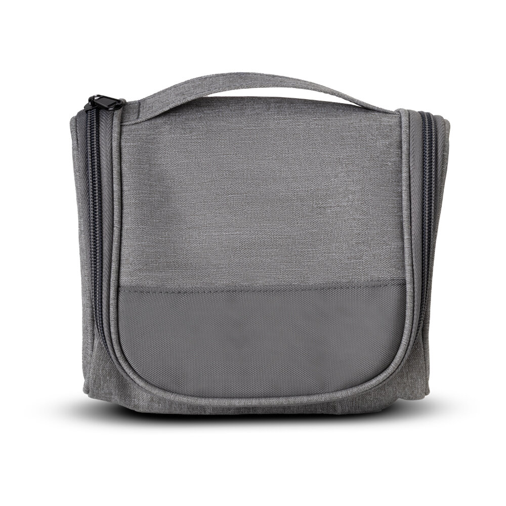 Necessaire 1,7L Zíper Compartimentos Cinza Dia a Dia Compacta