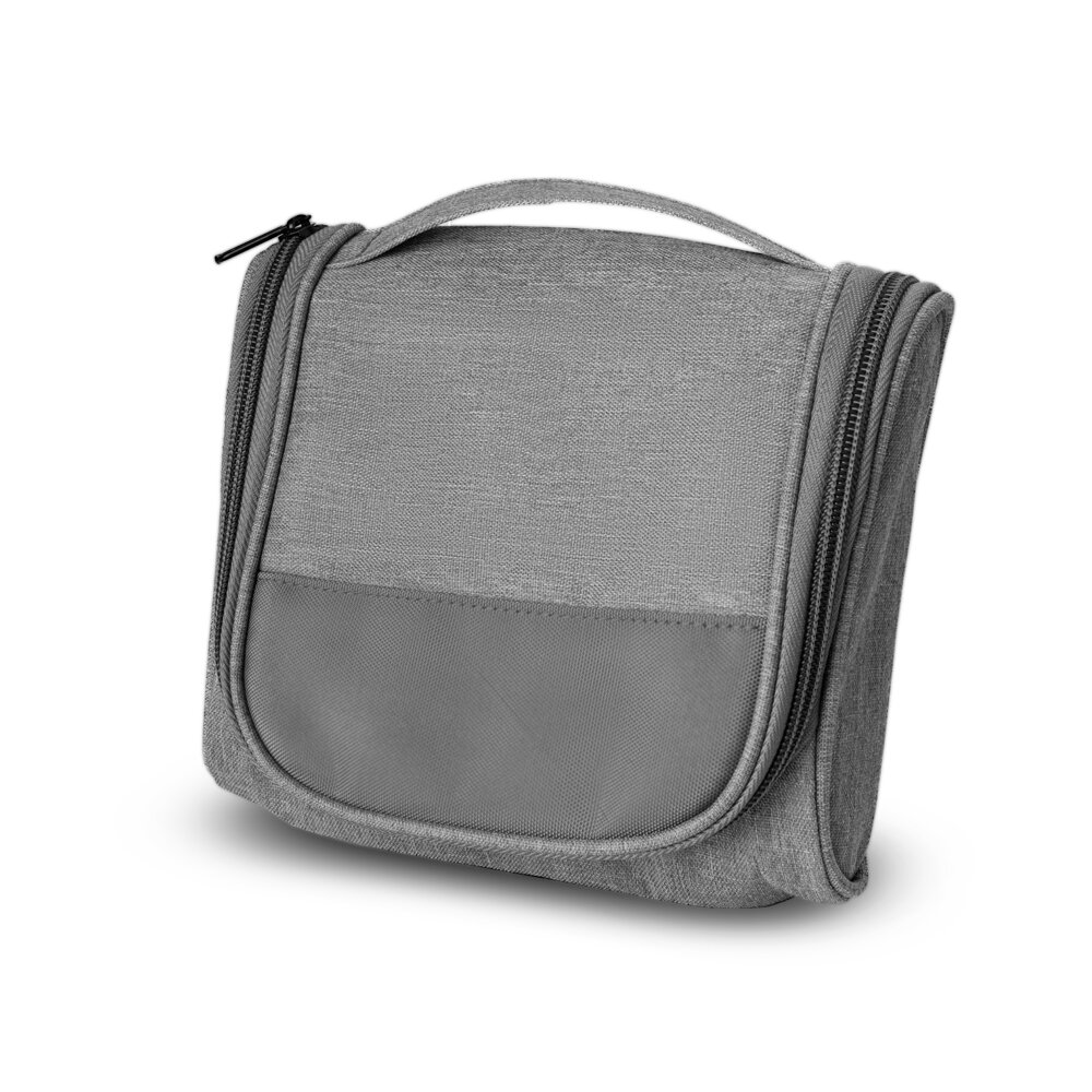 Necessaire 1,7L Zíper Compartimentos Cinza Dia a Dia Compacta