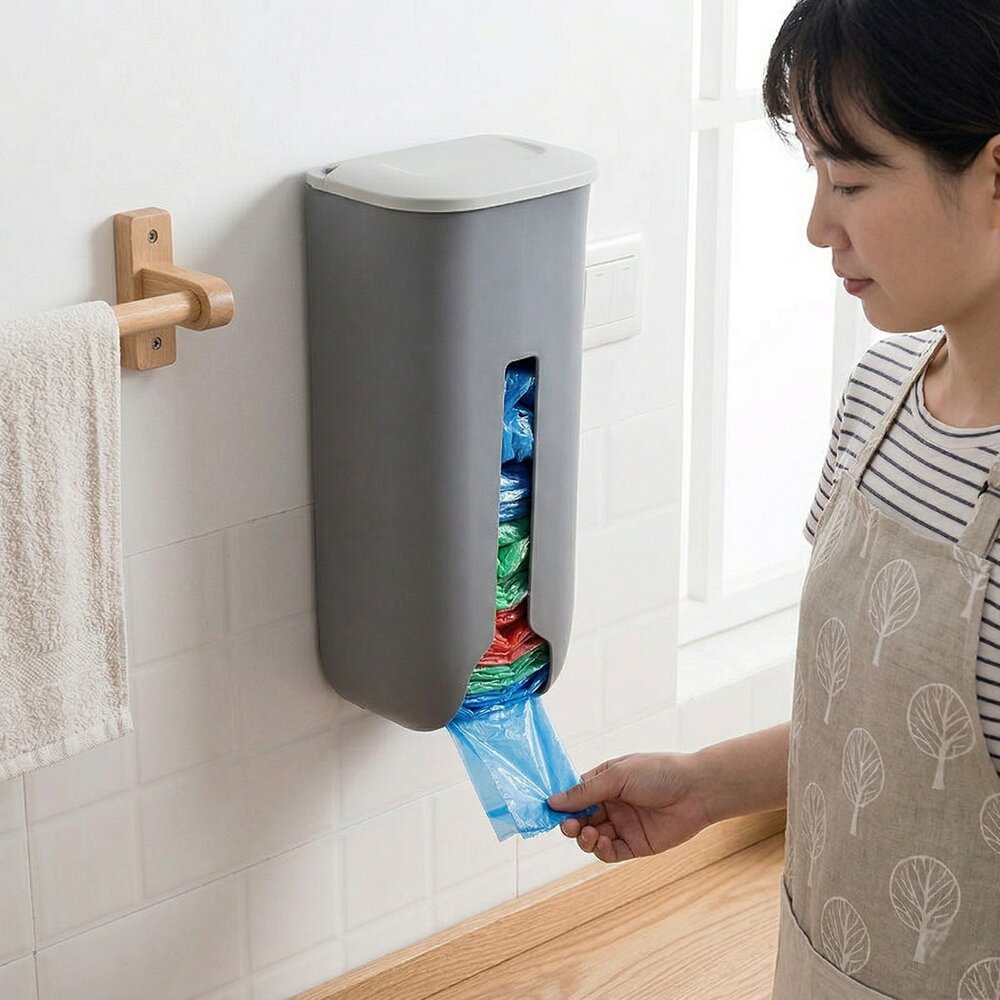 Puxa Saco Organizador de Sacolas Plástico 2L Cinza