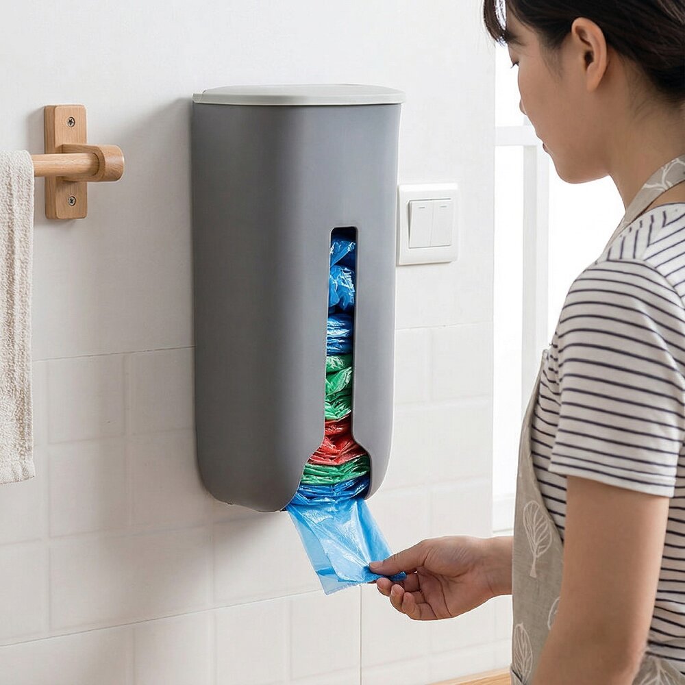 Puxa Saco Organizador de Sacolas Plástico 2L Cinza