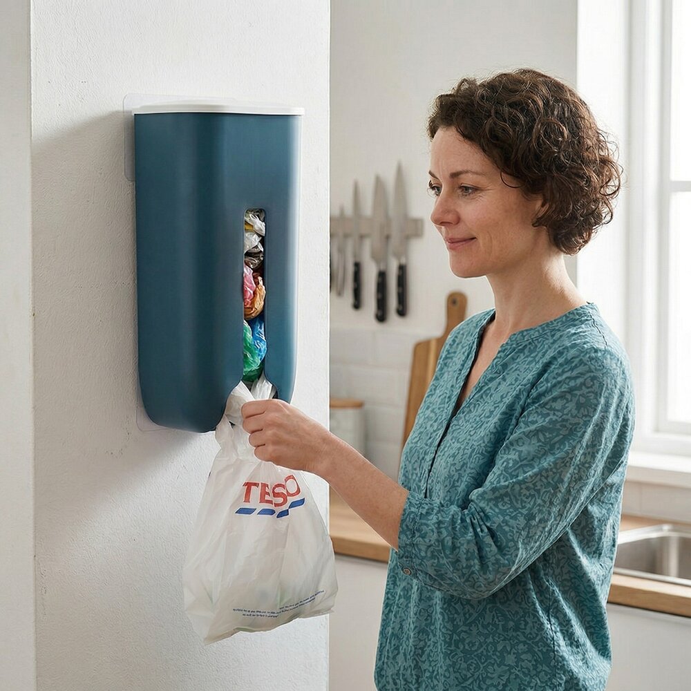 Puxa Saco Organizador de Sacolas Plástico 2L Azul