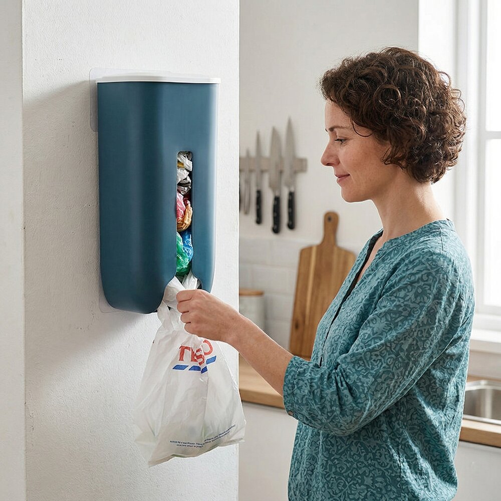 Puxa Saco Organizador de Sacolas Plástico 2L Azul