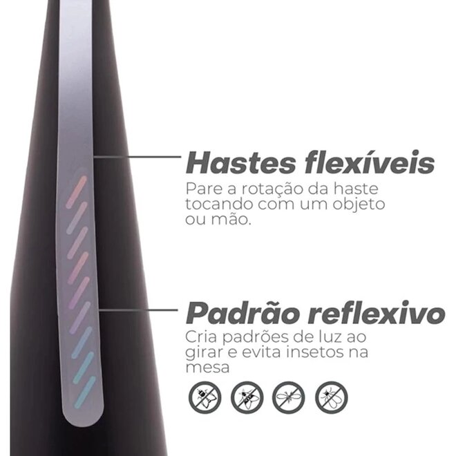 Ventilador Repelente de Moscas Portátil de Mesa com Bateria