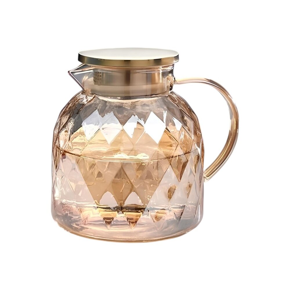 Jarra de Vidro 1,5L com Tampa de Madeira Luxo Fogão Indução