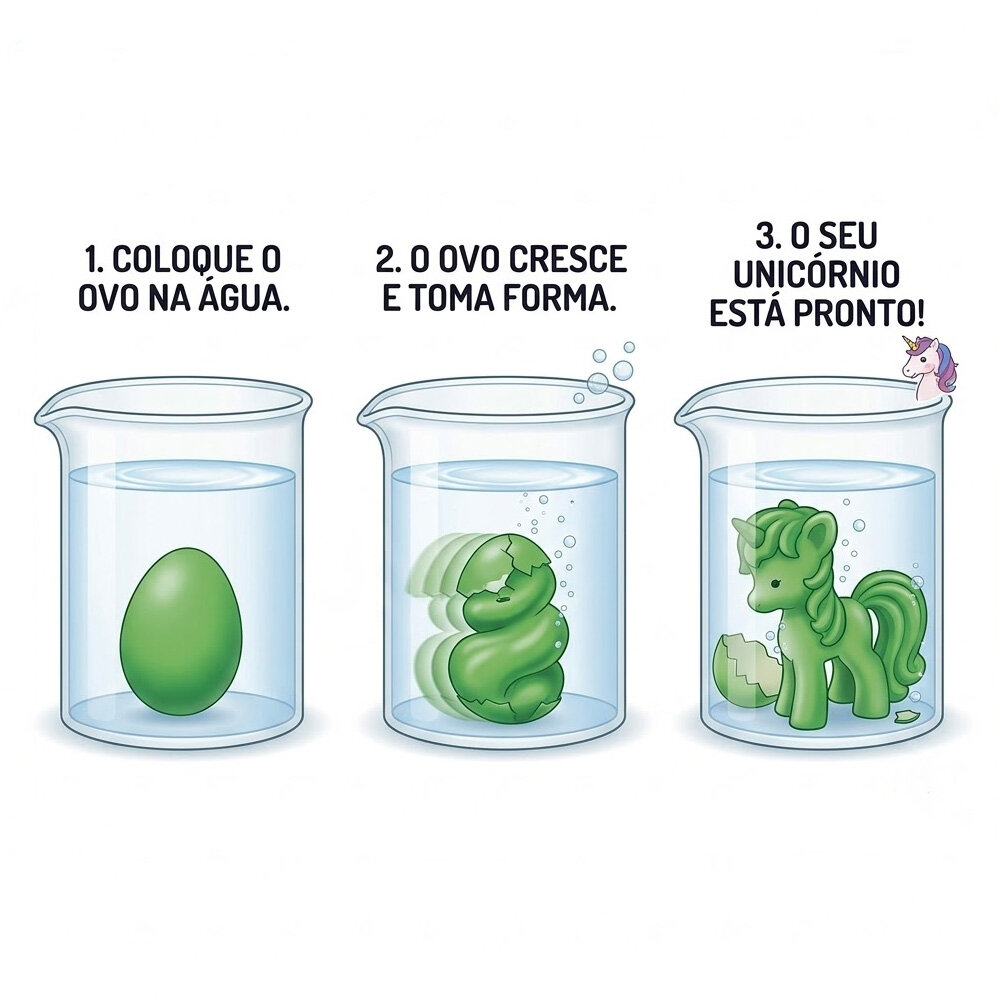 Ovo Mágico Unicórnio Cresce na Água Kit 12 Unidades