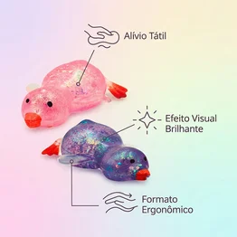 Kit Patinho de Apertar com Glitter Antiestresse 12 Peças