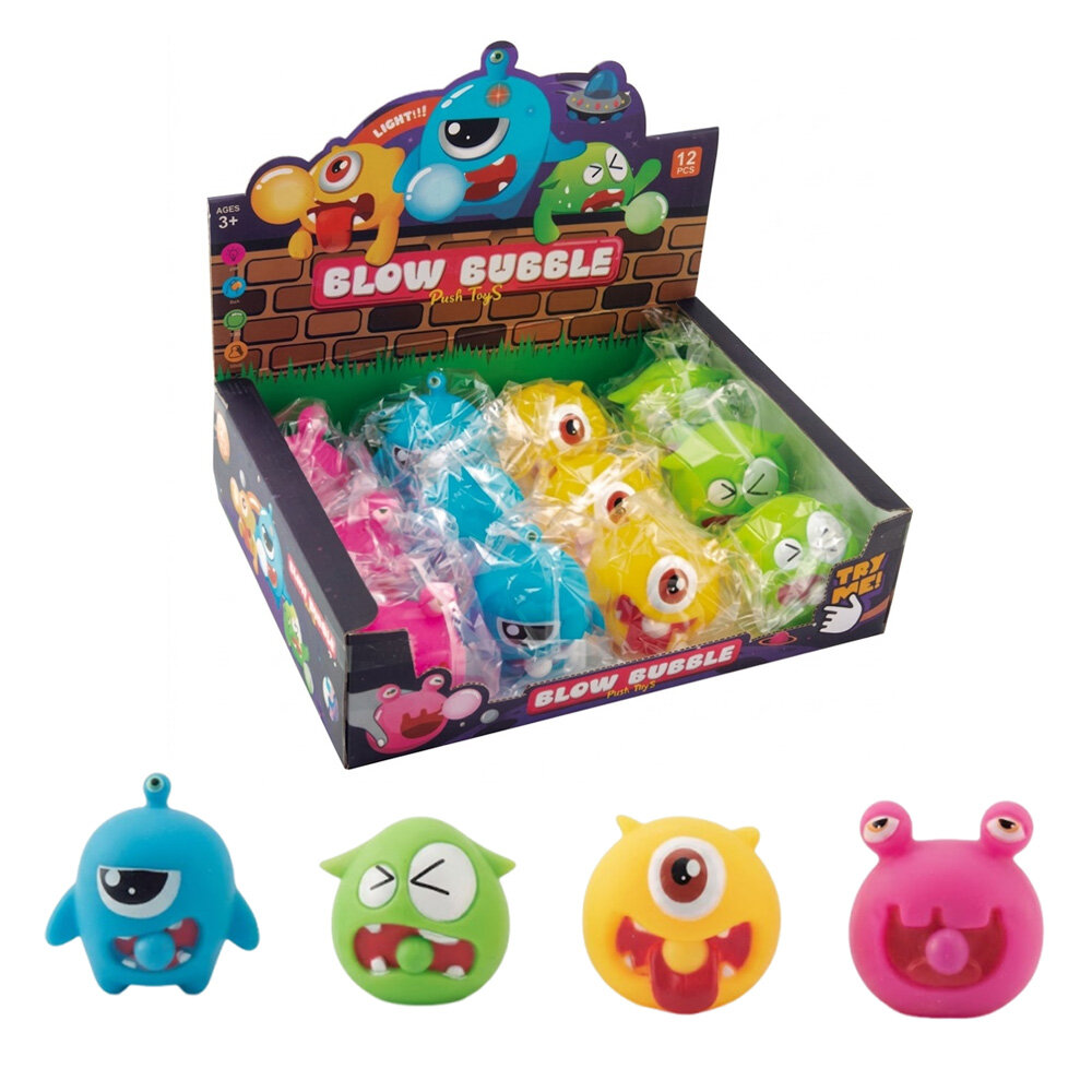 Kit Monstrinhos de Apertar 12 Unidades Brinquedo Antiestresse