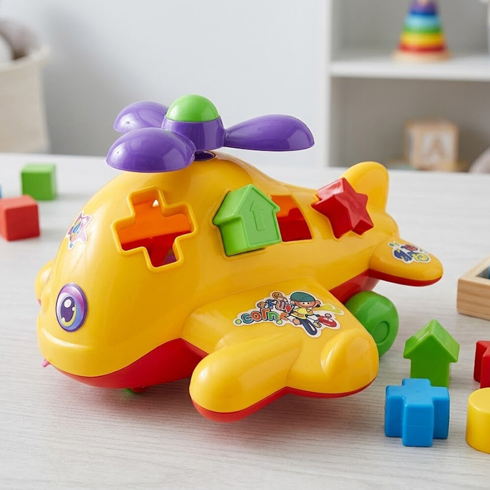 Avião de Encaixe Educativo Desenvolvimento Cognitivo 18M+