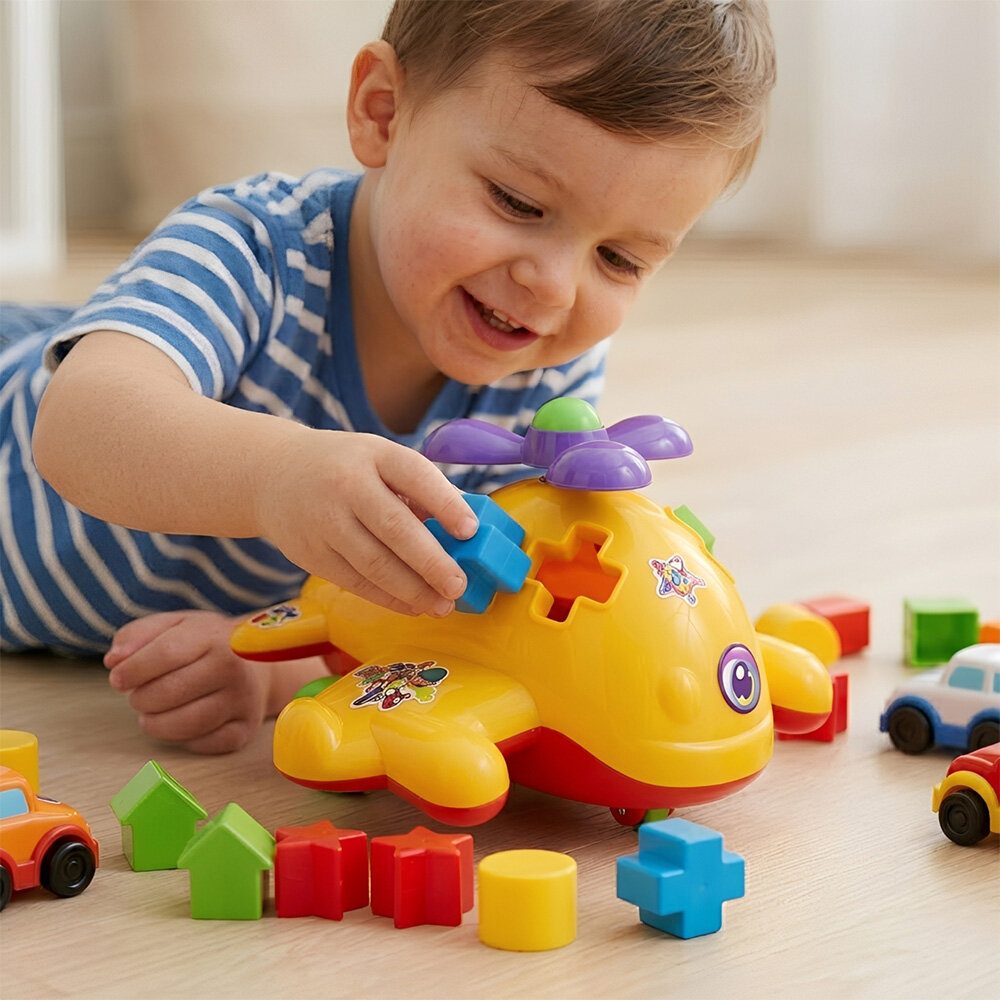 Avião de Encaixe Educativo Desenvolvimento Cognitivo 18M+