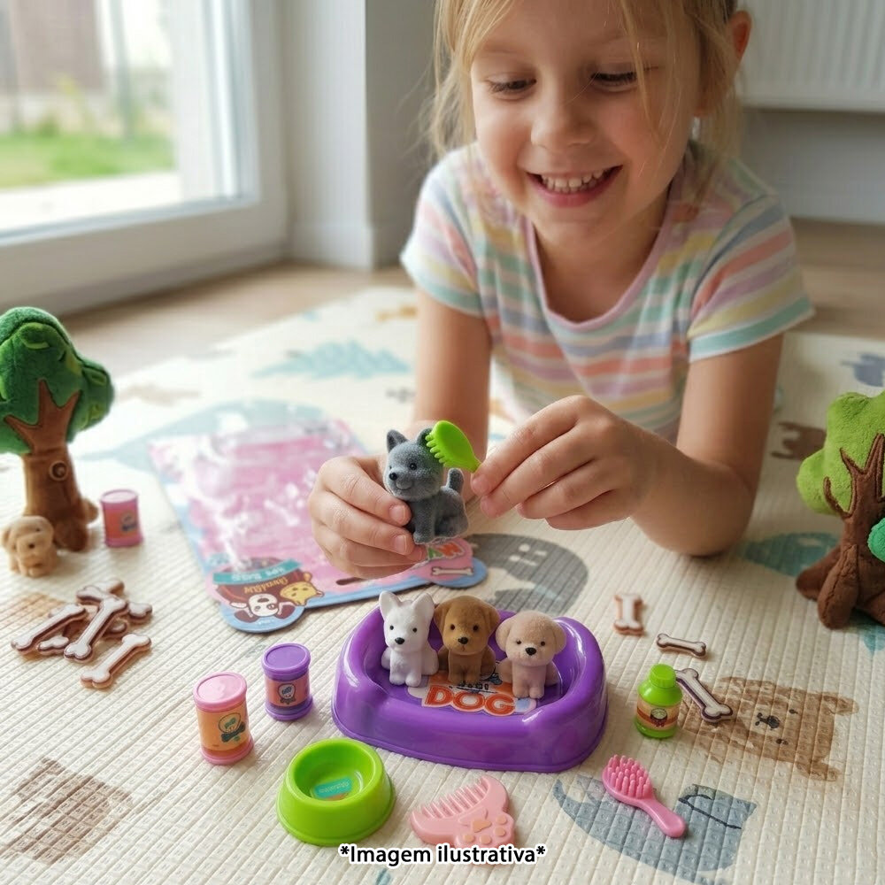Kit Petshop Infantil Banho Pet com 11 Peças Brinquedo