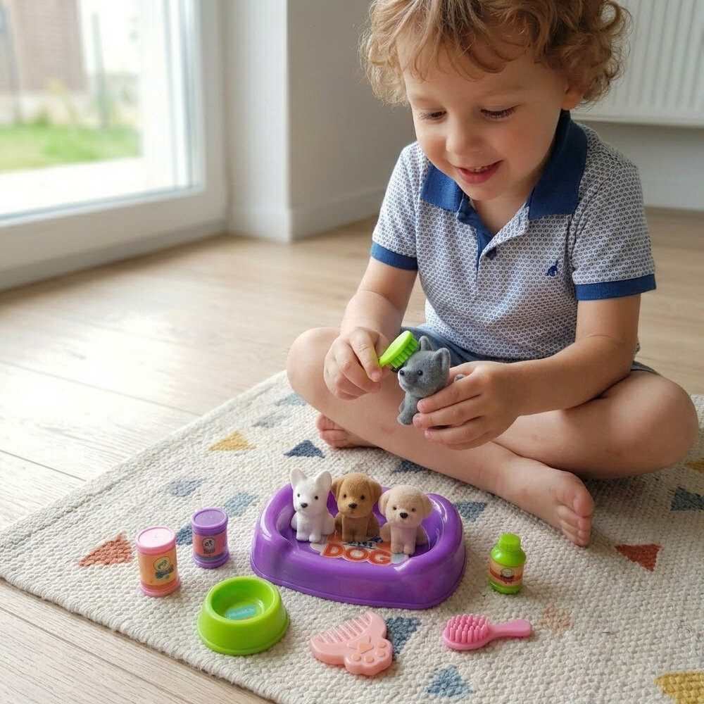 Kit Petshop Infantil Banho Pet com 11 Peças Brinquedo