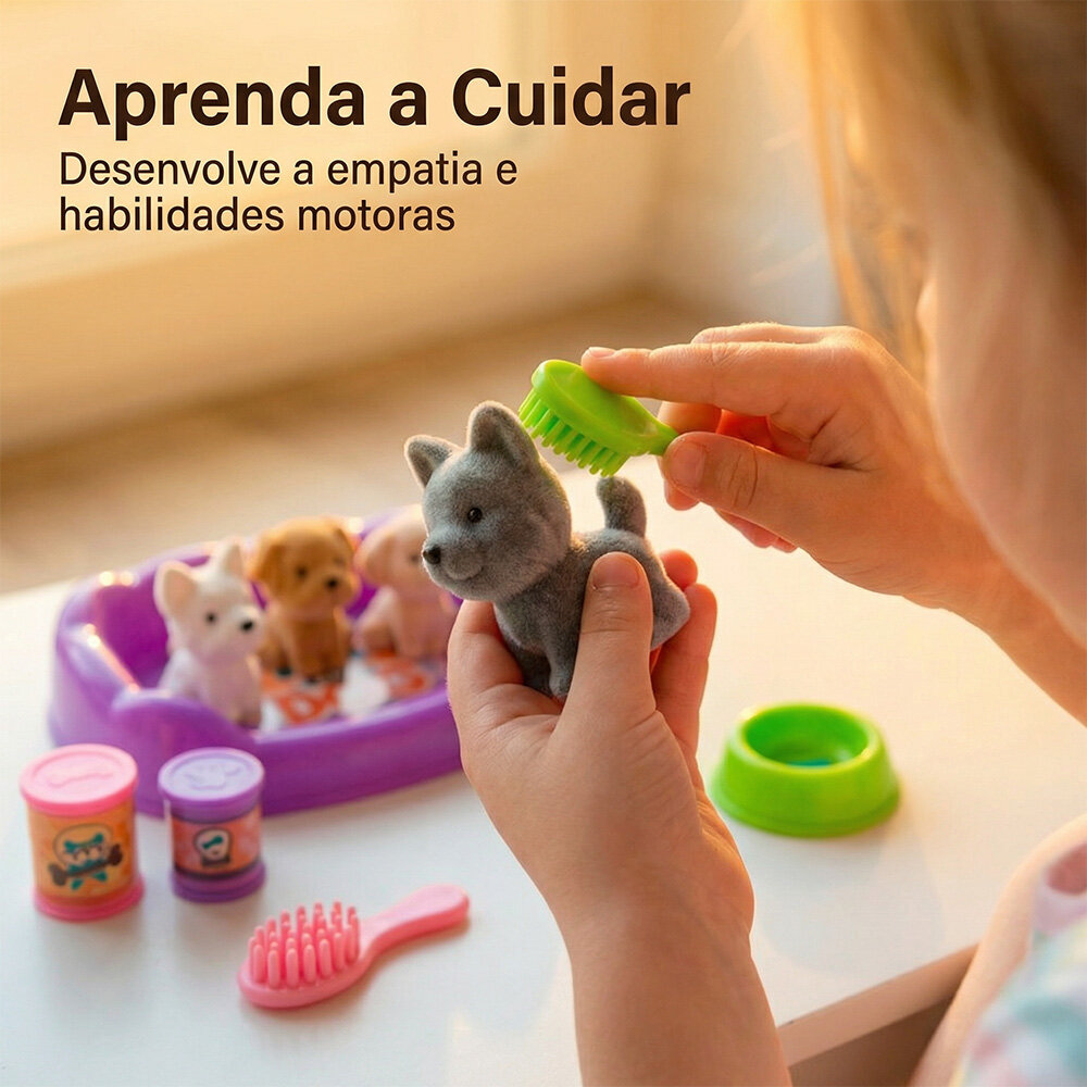 Kit Petshop Infantil Banho Pet com 11 Peças Brinquedo
