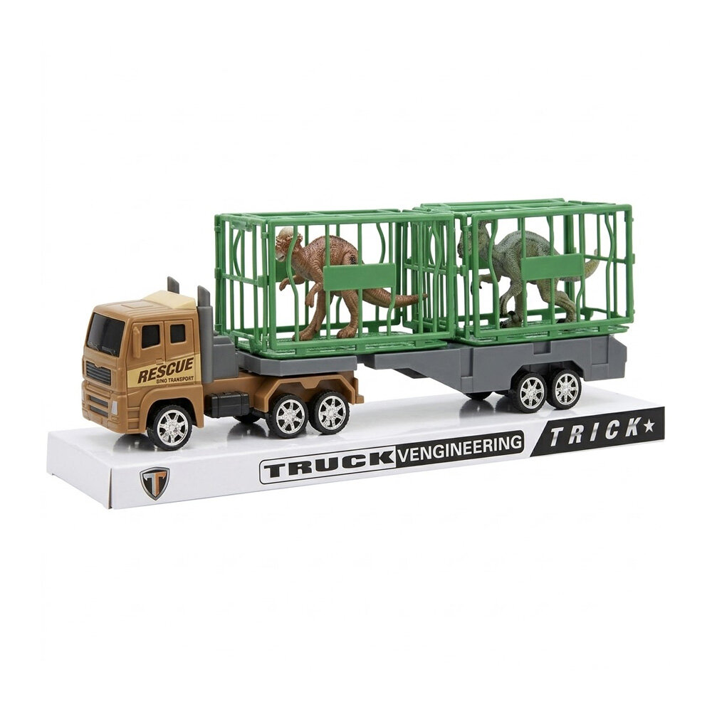 Caminhão com Dinossauros Carreta Safari Brinquedo Infantil 3+