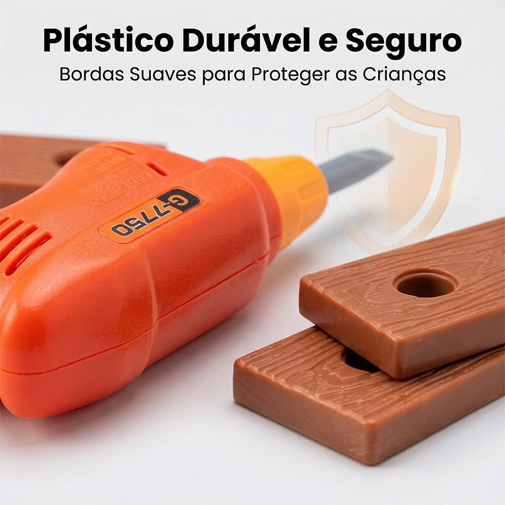 Kit Ferramentas Infantil com Parafusadeira e Parafusos 6+