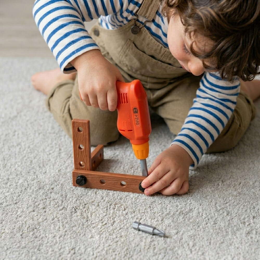 Kit Ferramentas Infantil com Parafusadeira e Parafusos 6+