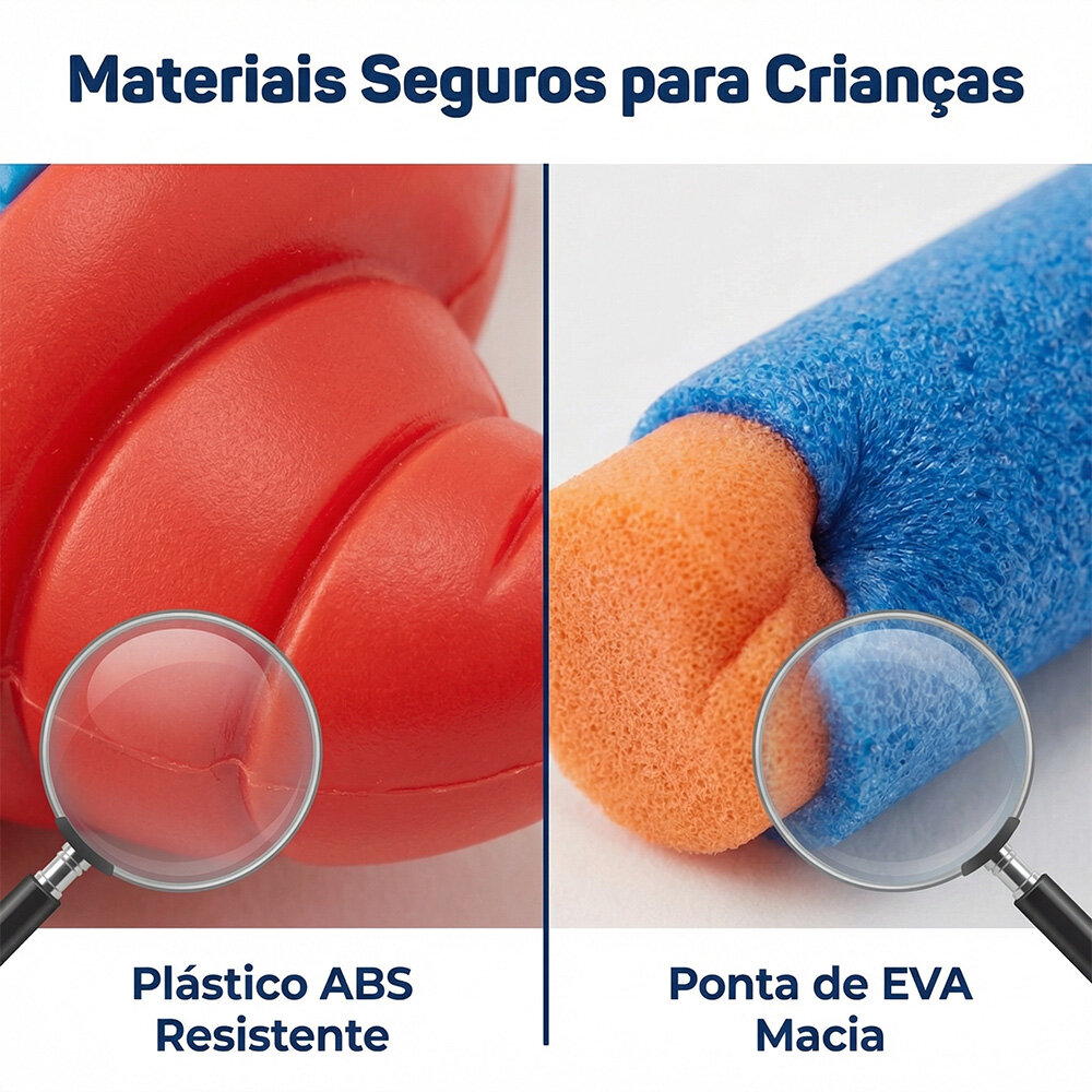 Pistola Lança Dardos Tubarão com Projéteis Infantil