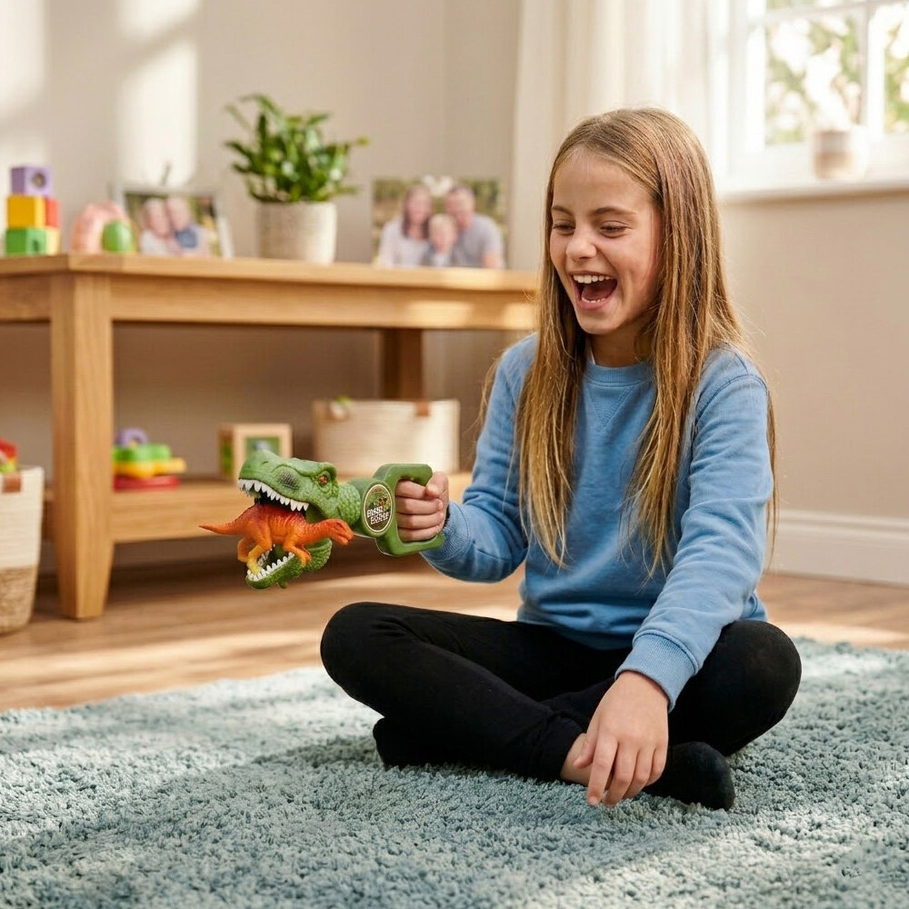 Mão Mecânica Dinossauro T-Rex que Morde Brinquedo Infantil 3+