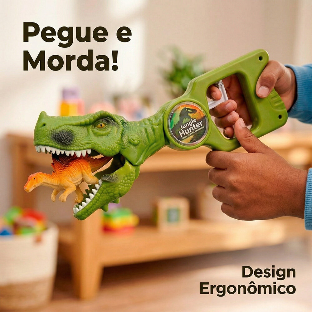 Mão Mecânica Dinossauro T-Rex que Morde Brinquedo Infantil 3+