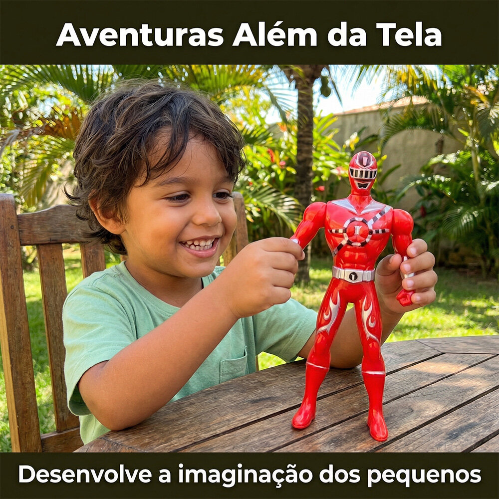 Boneco Herói com Luz 21cm Brinquedo Infantil 3+