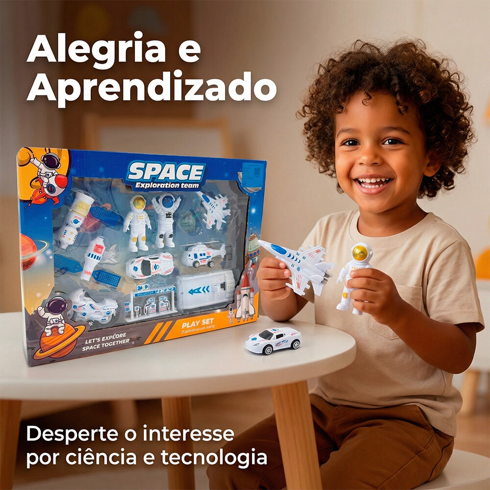 Kit Espaço Infantil Exploração Espacial com 10 Peças