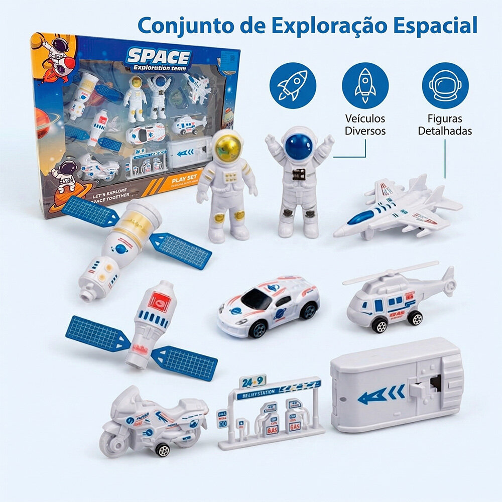 Kit Espaço Infantil Exploração Espacial com 10 Peças