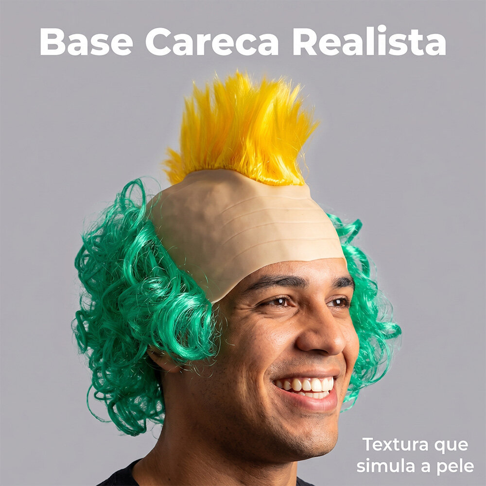 Peruca Torcedor Punk Copa do Mundo Brasil