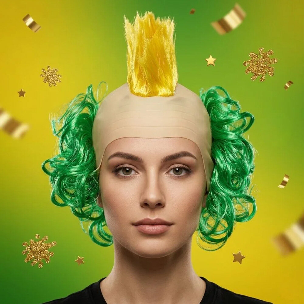 Peruca Torcedor Punk Copa do Mundo Brasil