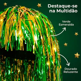 Peruca Torcedor Brasil Copa do Mundo Metalizada