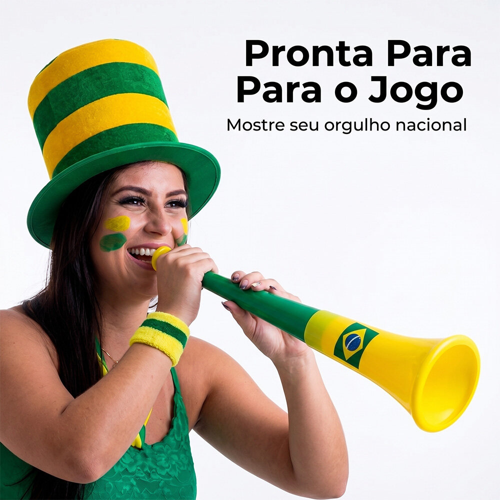 Vuvuzela Corneta Grande Copa do Mundo Brasil 60cm