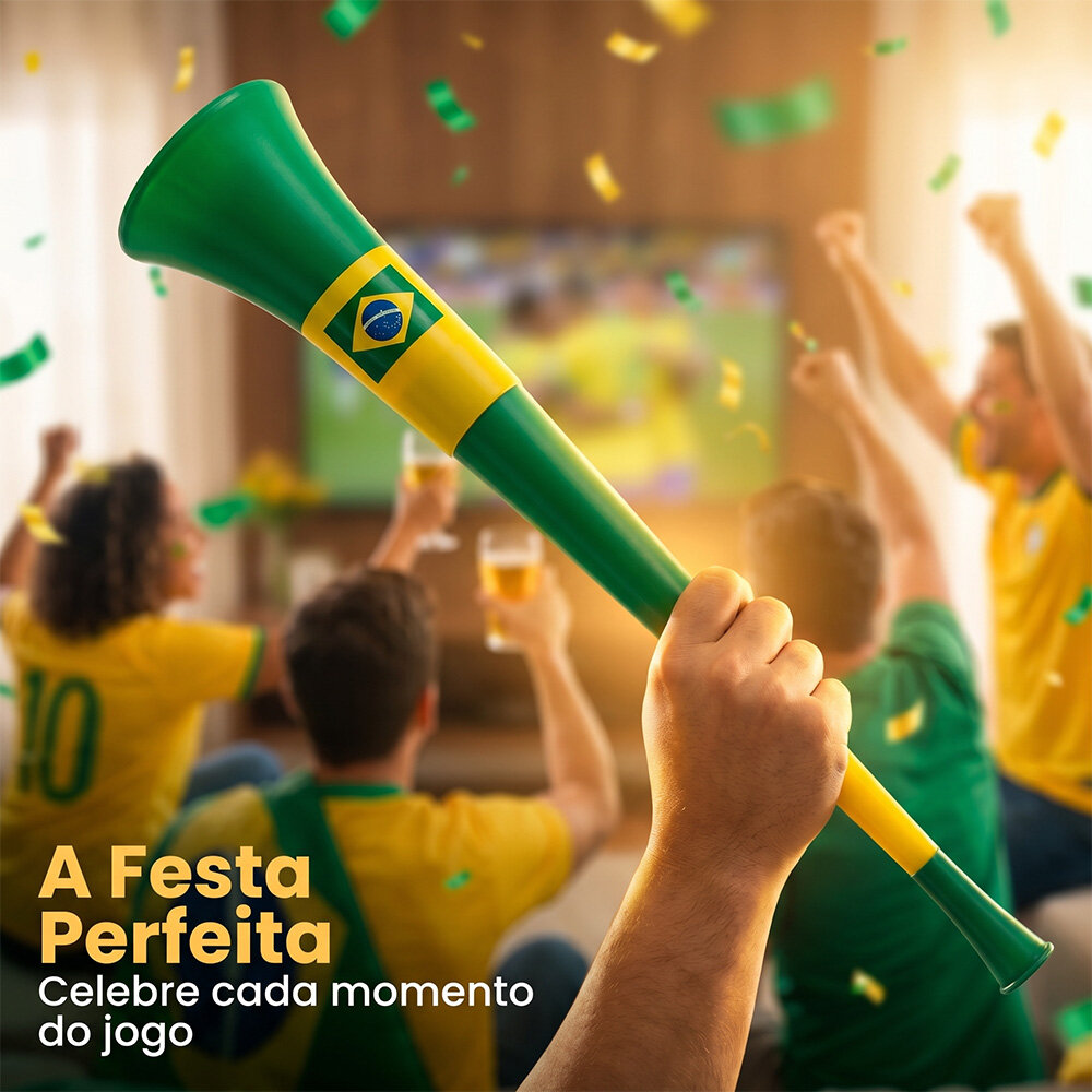 Vuvuzela Corneta Grande Copa do Mundo Brasil 60cm