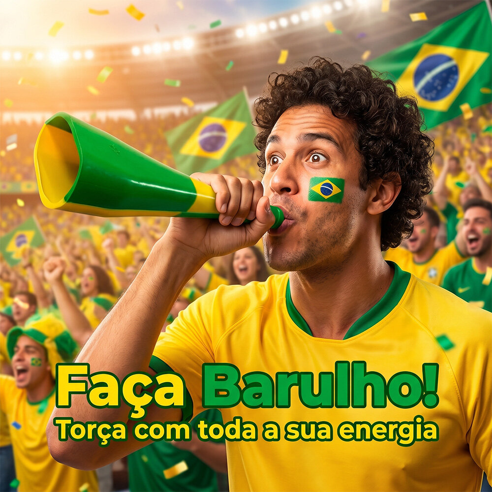 Corneta Folia Copa do Mundo Brasil Torcedor