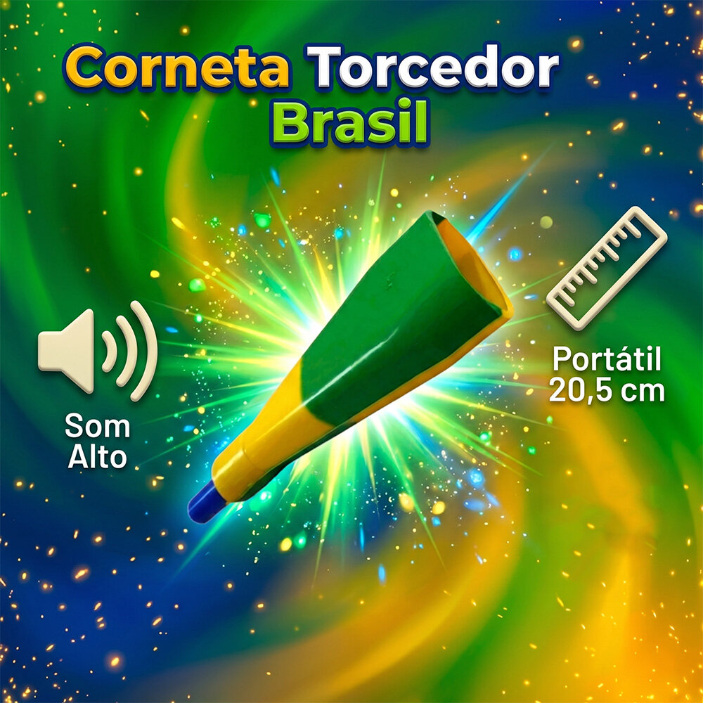 Corneta Folia Copa do Mundo Brasil Torcedor