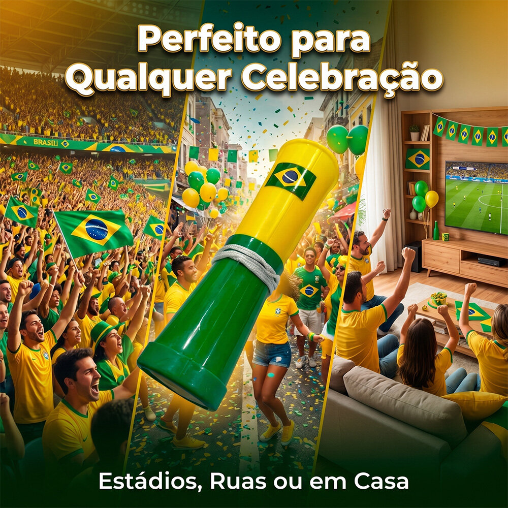 Corneta Brasil Verde e Amarelo para Torcedor Futebol