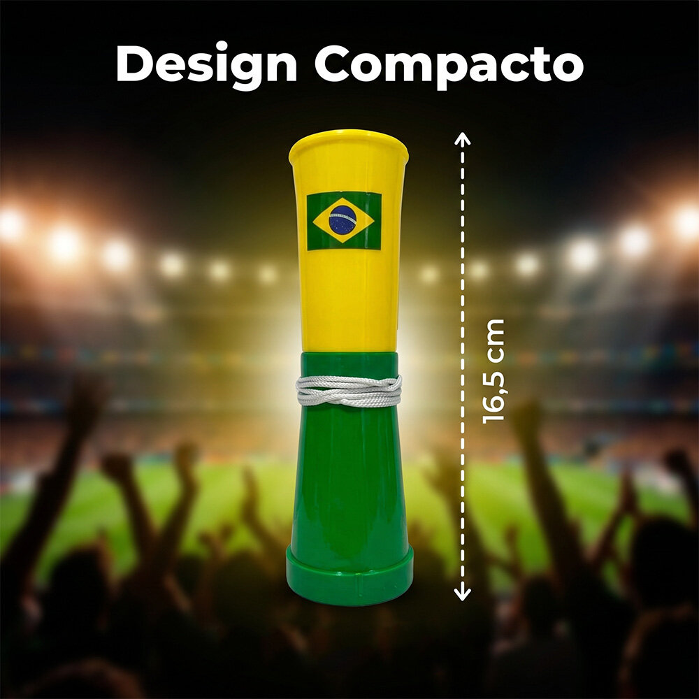 Corneta Brasil Verde e Amarelo para Torcedor Futebol