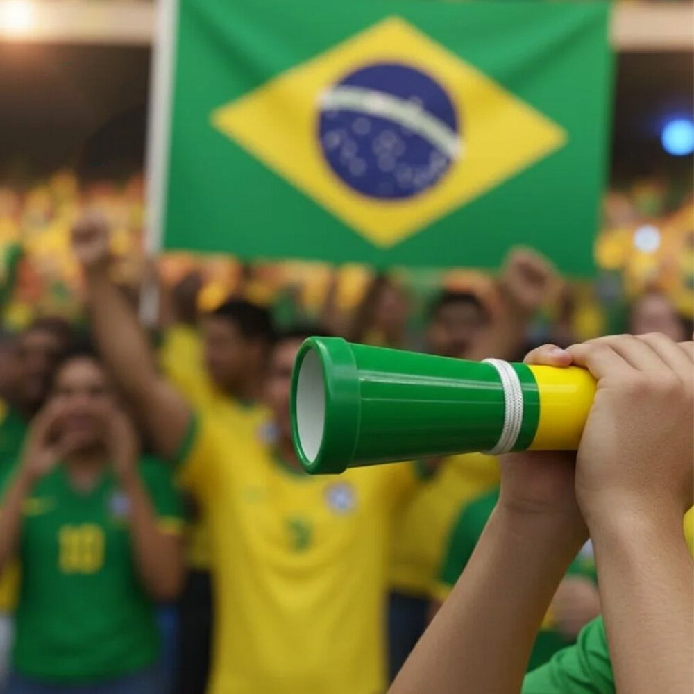 Corneta Brasil Verde e Amarelo para Torcedor Futebol